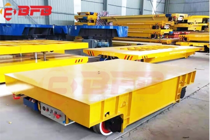 Soft Start V deck Platform 20 Tons Battery Operated Trolley For Steel Rolls Transportation
