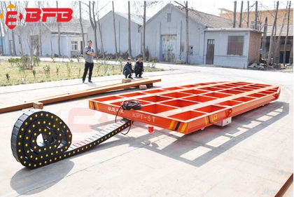 4 Wheel 5 Ton Platform Flat Transfer Cart Heavy Duty For Sand Blasting - Exported Saudi Arabia
