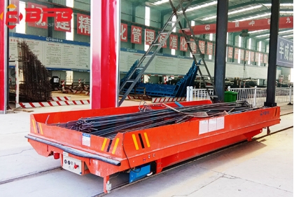 Workshop 5t Transfer Car By Rail Handling Steel Bar Product - Red Color