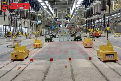 1t Rail Power Motorized Carts Moving On Rails For Automobile Assembly Line