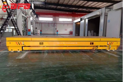 40 Ton Battery Powered Transfer Cart Steel Platform Carry On Vertical Rails For Tank Transport