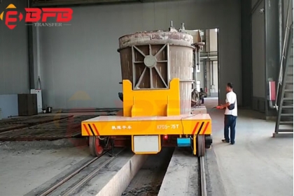 75 Ton Flatbed Steel Ladle Rail Transfer Car For Steel Plant With Insulated Rails And Wheels