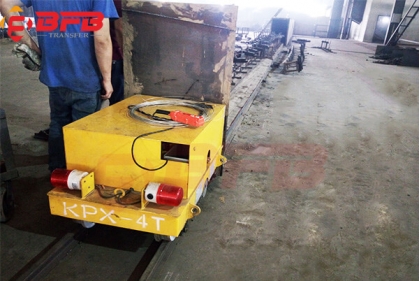 4 Ton Electrical Battery Platform Cart Mounted On Railroad For Indoor Workpiece Transfer