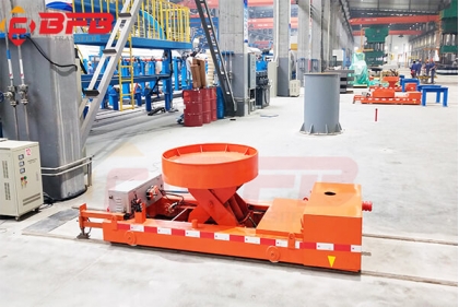 5 Ton Hydraulic Scissor Lift Transfer Railroad Industrial Trolley Cart With Round Pallet