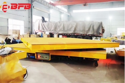 Cable Drum Powered 50 Ton Electric Rail Flatbed Car With Rotating Turntable Exported To Norway