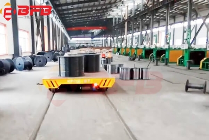 10 Ton Heavy Duty Transfer Cart For Steel Plant Machines Handling Conducting Rail Powered