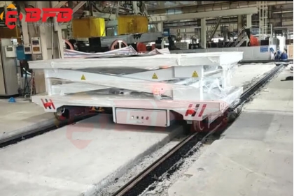 4 Ton Industrial Use Electric Material Transfer Car With Scissor Lifting Table For Foundry Industry