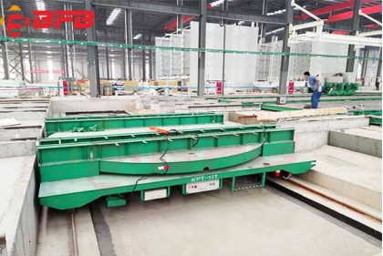 10 Ton Ferry System Motorized Flat Car With Turntable Platform Between Pc Production Line