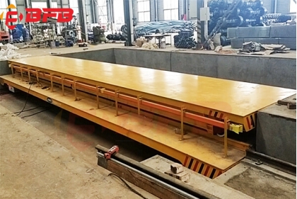 10T RGV Industrial Heavy Duty Platform Transfer Trolley Moved On Rails For Large Storage Tanks