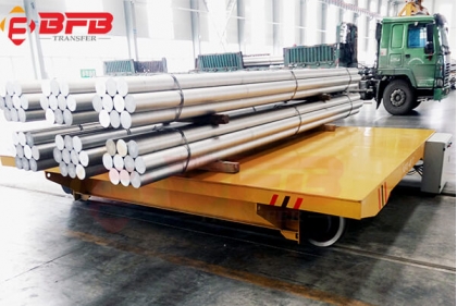 40T Electrically Driven Pipe Transfer Trolley For Transporting Steel Pipes Between Production Line