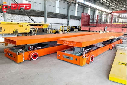 Battery Power Rail Lift Transfer Cart For 12 Ton Structural Member Carrying