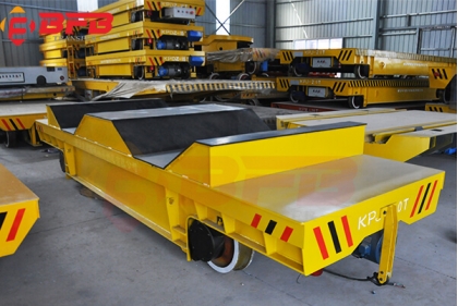 40 Ton Motorized Rail Steel Coil Transport Cart With V Frame Yard Coils Handling