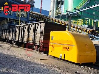 Site Showing Busbar Power Train Tractor Transfer Cart On Rails