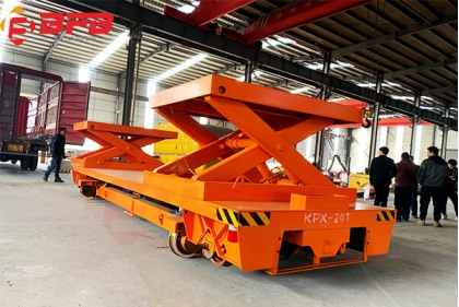 20T Warehouse Rail Guided Vehicle RGV Battery Power Electric Flat Carts With Lifting