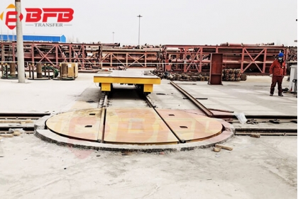 Rail Cart Turntable 40 Tons On Cross Rails For Refrigeration Equipment Transfer