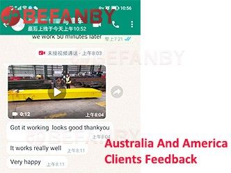 Trackless Transfer Carts Feedback From Australia And America Clients