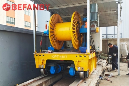 15T Electrical Rail Transfer Cart For Wire Drum Transportation Outdoor