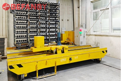 10Ton Automatic Rail Industrial Transfer Cart For Steel Plate Transportation